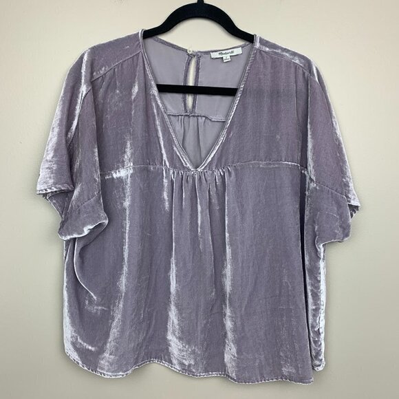 Madewell Tops - Crushed Velvet Purple Top by Madewell Size Large